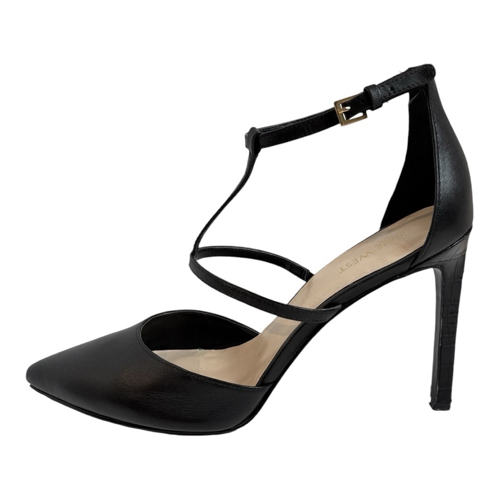 Nine West Black stiletto ankle strap Heels women’s size 10 - Picture 1 of 14